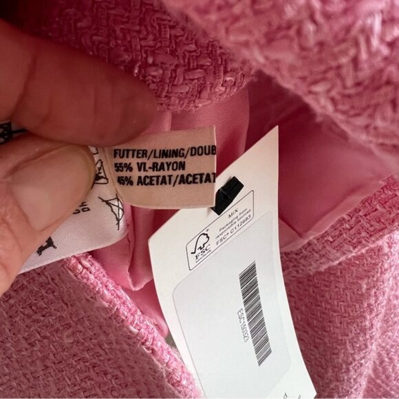 Escada Pink Women's Tweed Wool Blend Blazer Suit Jacket - Picture 7 of 15